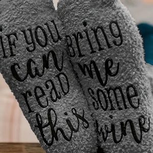 1Pair Funny Letter Print Crew Socks, women Socks, ChicMe catalog