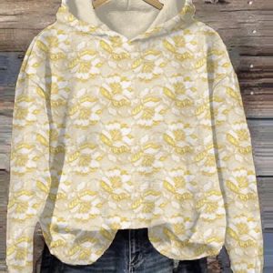 Retro floral print comfortable sweatshirt, Hoodies&Sweatshirts, Lilicloth.com
