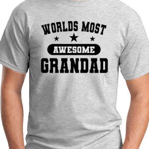 Worlds Most Awesome Grandad Men's round neck T-shirt, T-shirts, Lilicloth.com