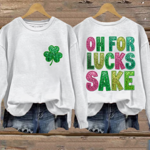 Women's St. Patrick's Day Shamrock Crew Neck Casual Spring/Fall Long Sleeve Sweatshirt, JustFashionNow Sweatshirts & Hoodies, color:White|size:XXL,