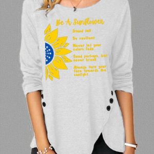 Be Sunflower Women's Long Sleeve T-Shirt, Long sleeves, Lilicloth.com