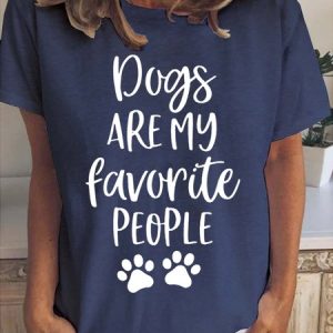 Dogs Are My Favorite People Women's Short Sleeve T-Shirt, T-shirts, Lilicloth.com
