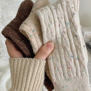 3 Pairs Warm Winter Socks Thick Knit Soft Vintage Cozy Crew Boot Socks, women Socks, ChicMe catalog