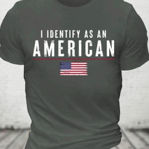 I Identify As An American Cotton T-Shirt, T-shirts, Lilicloth.com