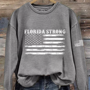Women's Florida Strong Printed Casual Sweatshirt, Hoodies&Sweatshirts, Lilicloth.com
