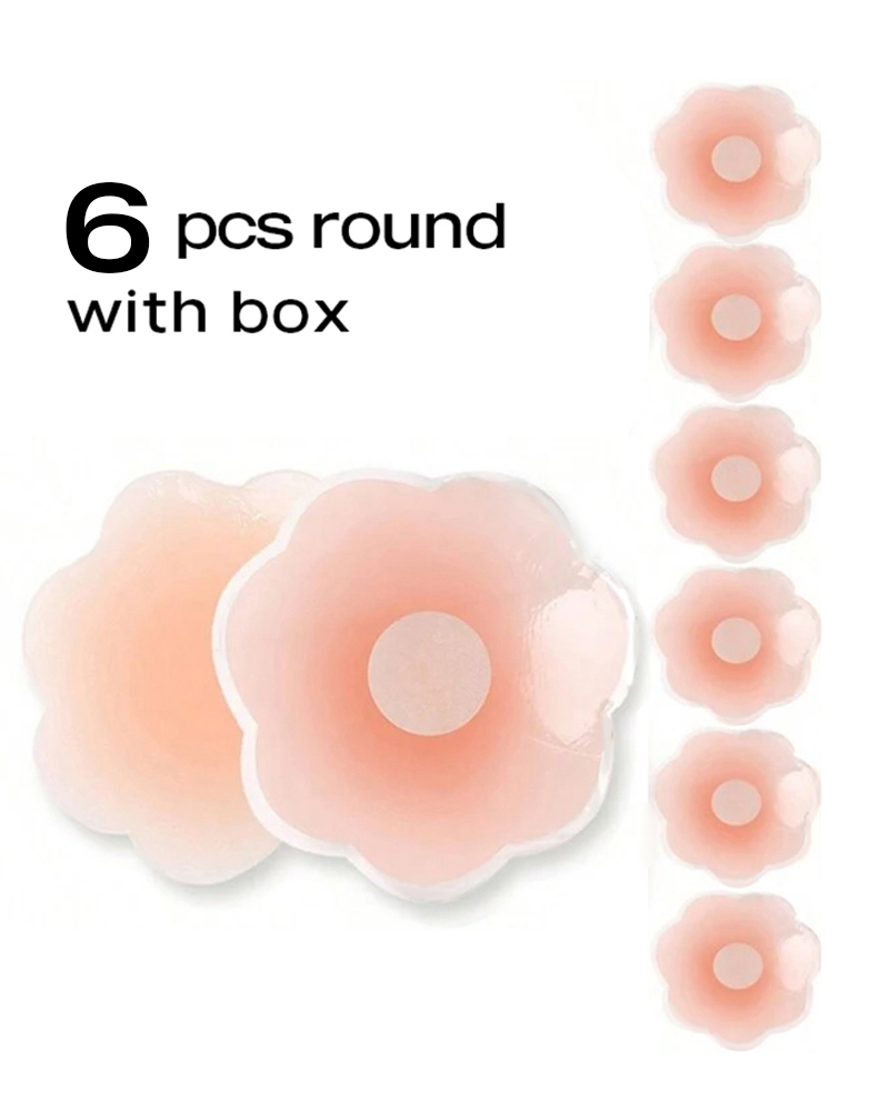 3Pairs/6PCS With Box, Nude Feeling, Silicone Breast Lift Tape, Anti-slip, Strapless And Reusable Women Breast Invisibility Cover, Silicone Nipple Cover, women Pads & Enhancers, ChicMe catalog