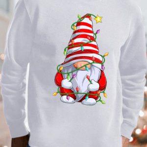 Mens Christmas Gnome Graphics Printed Crew Neck Loose Sweatshirt, Hoodies&Sweatshirts, Lilicloth.com