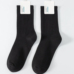 Antibacterial and deodorizing classic striped cotton socks, JustFashionNow Socks, color:Black|size:One-size,