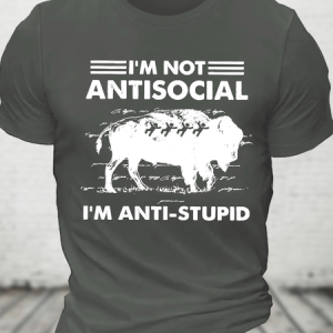 Funny Bison Cotton T-Shirt, T-shirts, Lilicloth.com