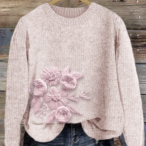 Maple Leaf Knitted Simple Sweater, Sweaters, Lilicloth.com