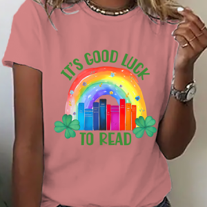 Women's Shamrock Short Sleeve Tee T-shirt Crew Neck Casual Summer Top, JustFashionNow T-Shirts, color:Orange Pink|size:3XL,