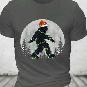 Funny Bigfoot Santa Christmas Xmas Cotton T-shirt, T-shirts, Lilicloth.com
