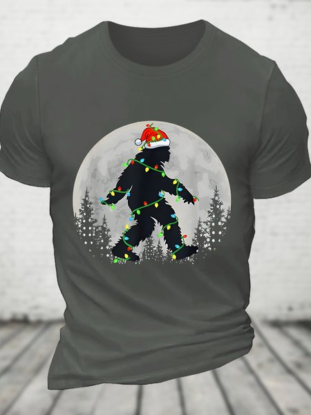 Funny Bigfoot Santa Christmas Xmas Cotton T-shirt, T-shirts, Lilicloth.com