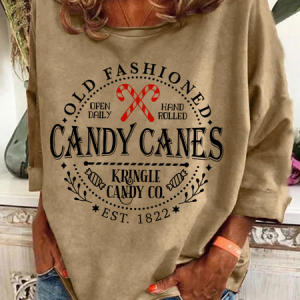 Christmas Candy Cane North Pole Casual Sweatshirt, Hoodies&Sweatshirts, Lilicloth.com