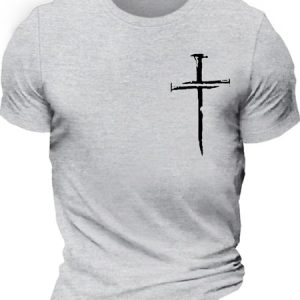Men's Cross Faith Cotton Casual Regular Fit T-Shirt, T-shirts, Lilicloth.com