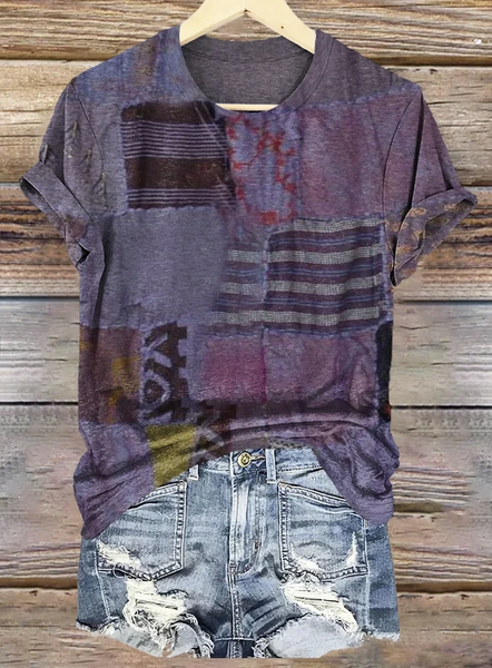 Casual Geometric T-Shirt, T-shirts, Lilicloth.com