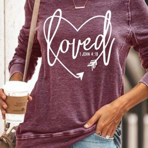 Womens Loved 1 John 419  Faith Bible Verse Religious Christian Sweatshirt, Hoodies&Sweatshirts, Lilicloth.com