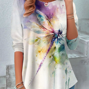 Alzheimer's Dragonfly Hope Tie-dye Long sleeve Shirt, Long sleeves, Lilicloth.com