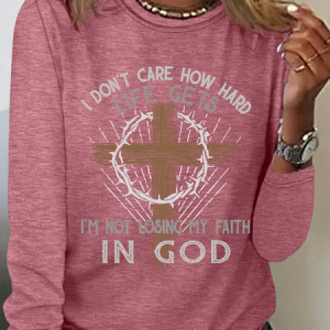 Im Not Losing My Faith In God Jesus God Christian Casual Long Sleeve Shirt, Long sleeves, Lilicloth.com