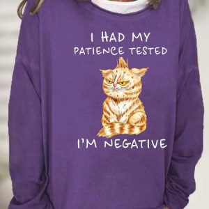 Women I Had My patience Tested I’m Negative Casual Loose Sweatshirt, Hoodies&Sweatshirts, Lilicloth.com