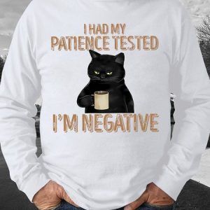 Men's I Had My Patience Tested I Am Negative Funny Graphic Printing Loose Cotton-Blend Casual Text Letters Sweatshirt, Hoodies&Sweatshirts, Lilicloth.com