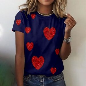 Vintage Animal Crew Neck Short Sleeve T-shirt, T-shirts, color:Dark Blue|size:4XL, catalog Noracora shop