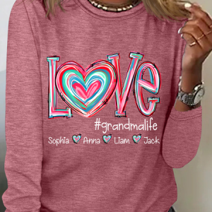 Love Grandma Life Casual Long Sleeve Shirt, Long sleeves, Lilicloth.com