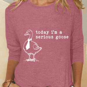 Funny Today I'm A Serious Goose Casual Long Sleeve Shirt, Long sleeves, Lilicloth.com