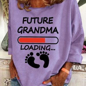 Future Grandma Loading Casual Sweatshirt, Hoodies&Sweatshirts, Lilicloth.com