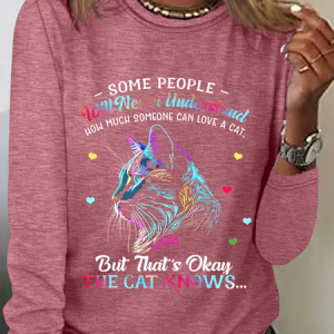 The Cat Knows 2 Cat Casual Long Sleeve Shirt, Long sleeves, Lilicloth.com