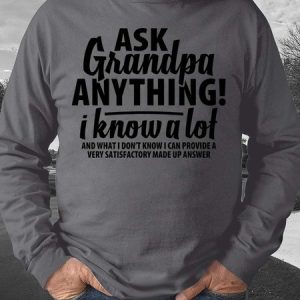 Men Ask Grandpa Anything I Know A Lot Casual Text Letters Crew Neck Sweatshirt, Hoodies&Sweatshirts, Lilicloth.com