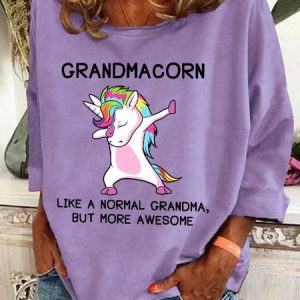 Grandma Unicorn Grandmacorn Casual Sweatshirt, Hoodies&Sweatshirts, Lilicloth.com