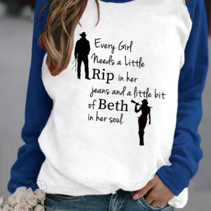 Women's Text Letters Crew Neck Casual Spring/Fall Long Sleeve Sweatshirt, JustFashionNow Sweatshirts & Hoodies, color:Blue|size:5XL,