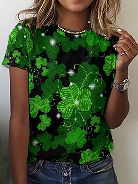 Women's St. Patrick's Day Casual Regular Fit Crew Neck T-Shirt, T-shirts, Lilicloth.com