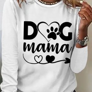 Lilicloth X Manikvskhan Dog Lovers Shirt Dog Mama Womens Long Sleeve T-Shirt, Long sleeves, Lilicloth.com