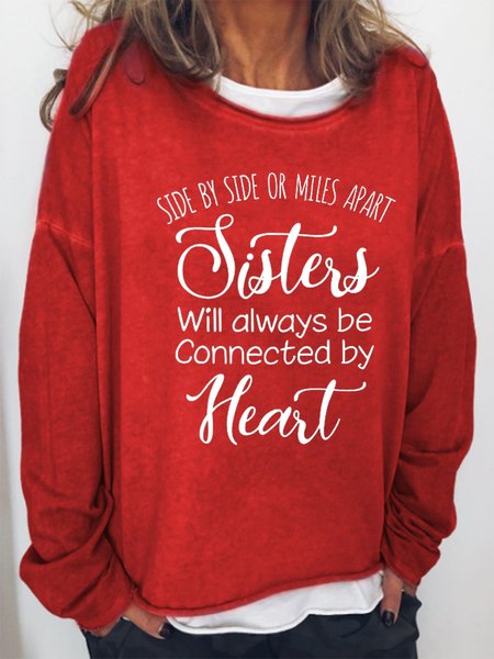 Sister Regular Fit Casual Sweatshirts, Hoodies&Sweatshirts, Lilicloth.com