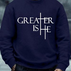 Greater Is He Cross Men's Sweatshirt, Hoodies&Sweatshirts, Lilicloth.com