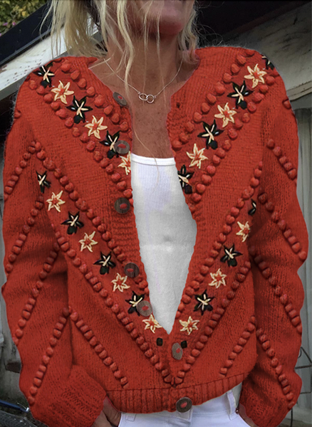Casual Crew Neck Sweater, Cardigans, Lilicloth.com