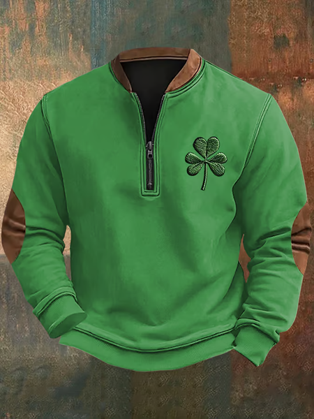 Men's St. Patrick's Day Print Zip-Up Sweatshirt, Hoodies&Sweatshirts, Lilicloth.com