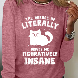 Figuratively Insane Casual Long Sleeve Shirt, Long sleeves, Lilicloth.com