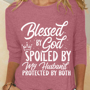 Blessed & Spoiled Casual Long Sleeve Shirt, Long sleeves, Lilicloth.com