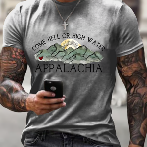 Men's Appalachia Strong Printed Casual T-Shirt, T-shirts, Lilicloth.com