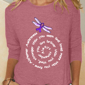 Alzheimers Awareness Memories Matter Brain Flowers Casual Long Sleeve Shirt, Long sleeves, Lilicloth.com
