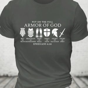 Put on The Full Armor of God Christian Cotton T-shirt, T-shirts, Lilicloth.com