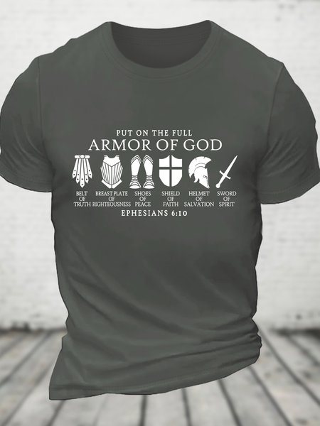 Put on The Full Armor of God Christian Cotton T-shirt, T-shirts, Lilicloth.com