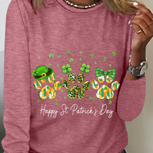 Dog St Patricks Day Casual Long Sleeve Shirt, Long sleeves, Lilicloth.com