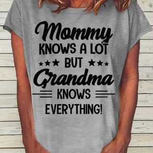 Women's Funny Mommy Knows A Lot Casual T-Shirt, T-shirts, Lilicloth.com