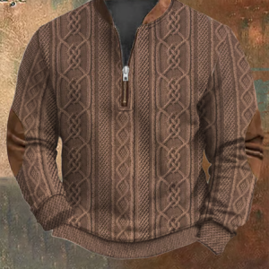 Men's Vintage Knit Striped Print Sweatshirt, Hoodies&Sweatshirts, Lilicloth.com