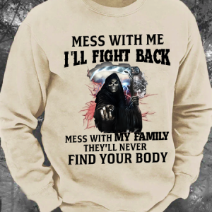 Skull Mess With Me Men's Casual Sweatshirt, Hoodies&Sweatshirts, Lilicloth.com