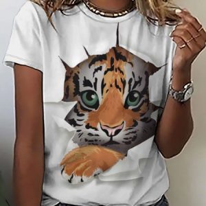 Tiger Women's Short Sleeve T-Shirt, T-shirts, Lilicloth.com